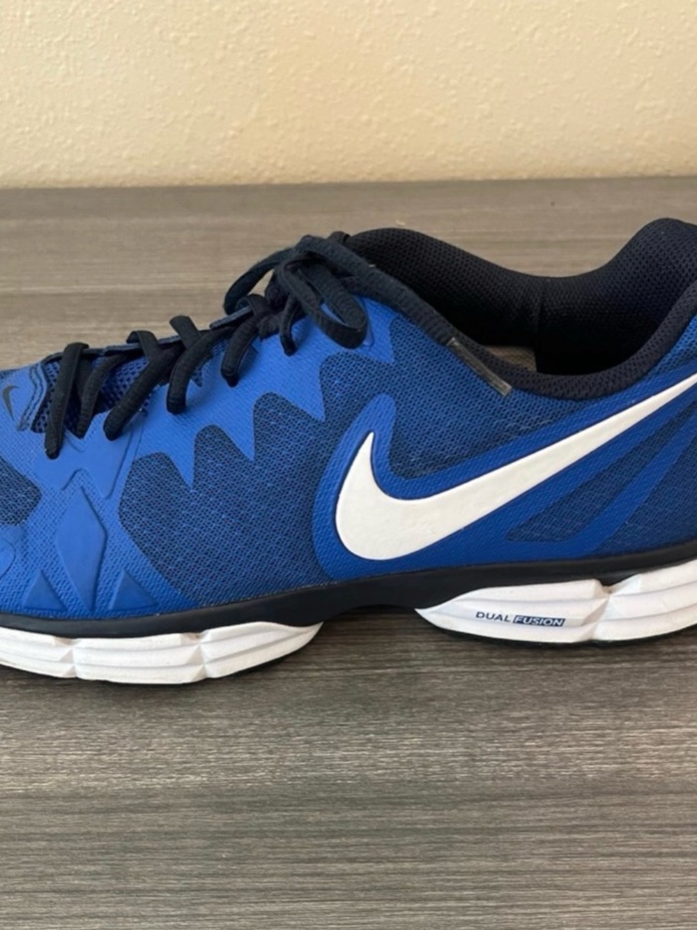 NIKE Dual Fusion TR 6 Blue White Running Training Shoe 704889-404 Men's Size 12